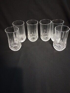 Cristal D'Arques Longchamp Brilliant 12 Ounce Ice Tea/Water Glasses -Set Of 6